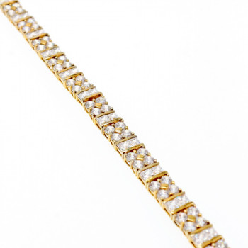 Sky Jewelry Серебряный браслет в позолоте с фианитами  Королева