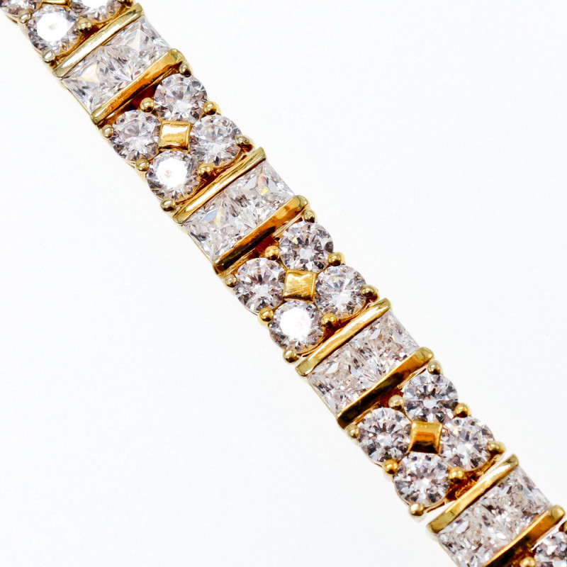 Sky Jewelry Серебряный браслет в позолоте с фианитами  Королева