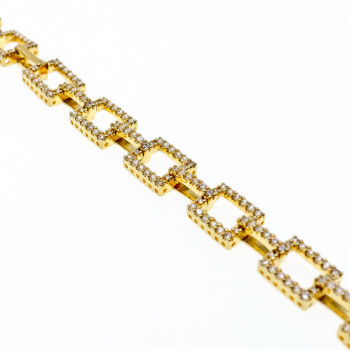 Sky Jewelry Серебряный браслет в позолоте с фианитами  Шарм