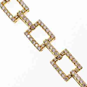 Sky Jewelry Серебряный браслет в позолоте с фианитами  Шарм