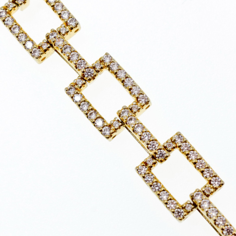 Sky Jewelry Серебряный браслет в позолоте с фианитами  Шарм