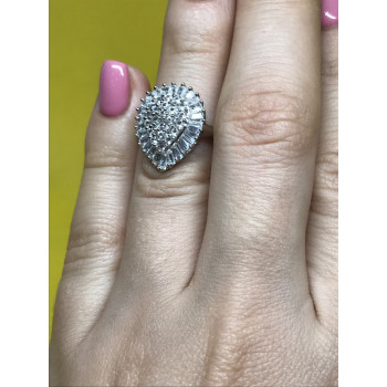 Sky Jewelry Серебряное кольцо с фианитами