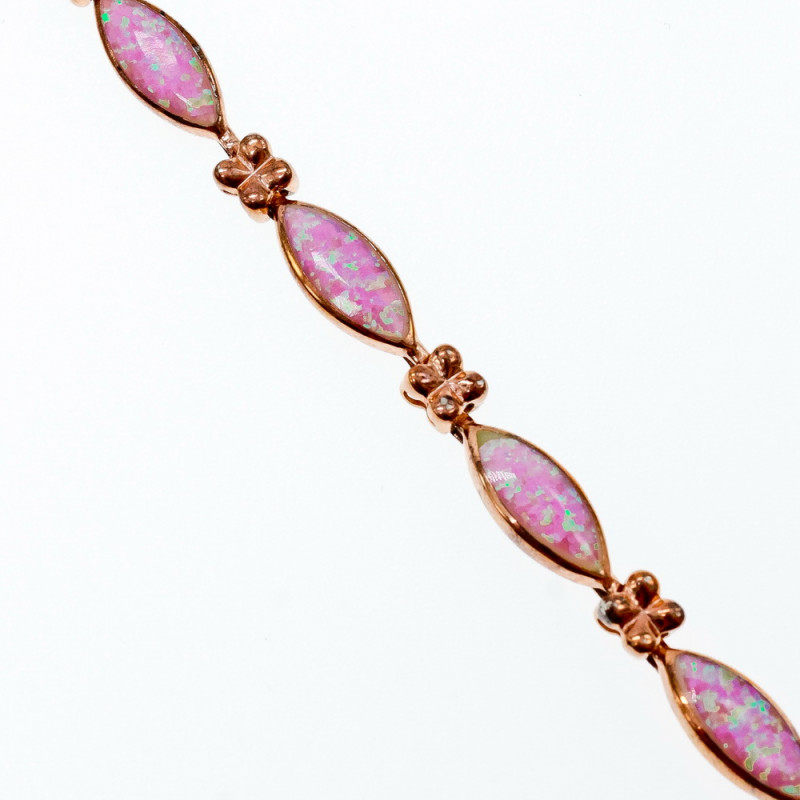 Sky Jewelry Серебряный браслет в позолоте с опалом  Летний