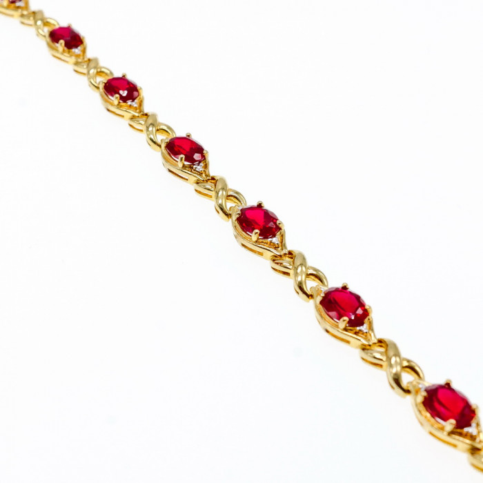 Sky Jewelry Серебряный браслет в позолоте с рубином  Сладость