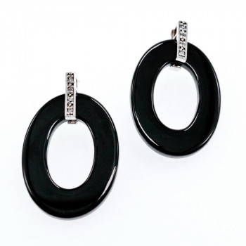 Sky Jewelry Серебряные серьги с фианитами  Дизайн