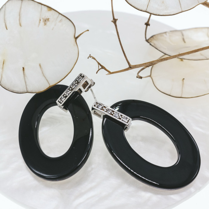 Sky Jewelry Серебряные серьги с фианитами  Дизайн