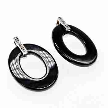 Sky Jewelry Серебряные серьги с фианитами  Дизайн