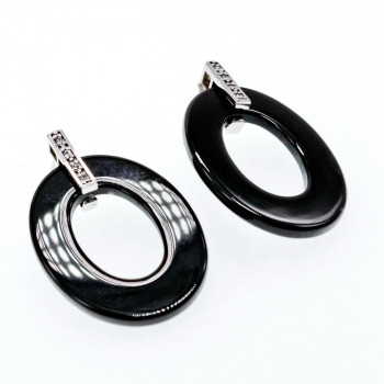 Sky Jewelry Серебряные серьги с фианитами  Дизайн