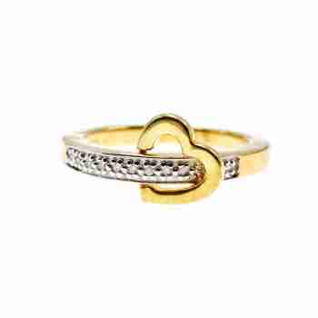 Sky Jewelry Серебряное кольцо в позолоте с сапфирами  Сердце