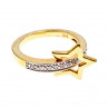 Sky Jewelry Серебряное кольцо в позолоте с сапфирами  Звезда
