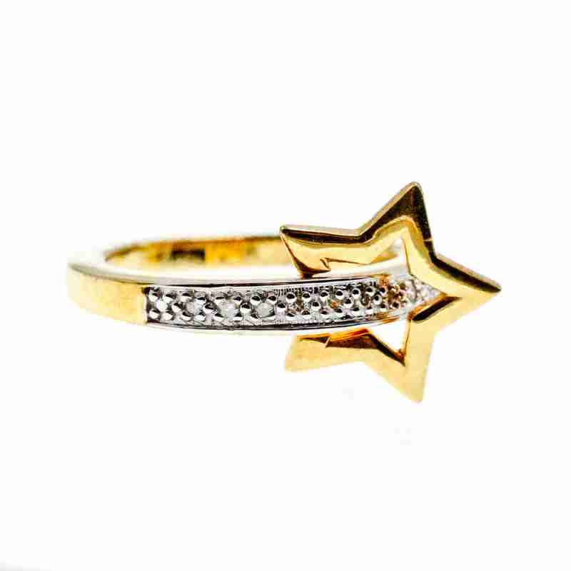Sky Jewelry Серебряное кольцо в позолоте с сапфирами  Звезда