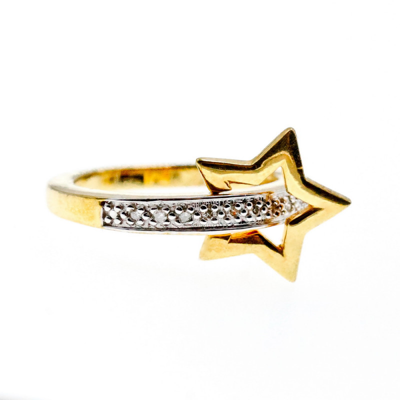 Sky Jewelry Серебряное кольцо в позолоте с сапфирами  Звезда