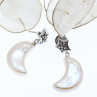 Sky Jewelry Серебряные серьги с перламутром  Луна и Звезды