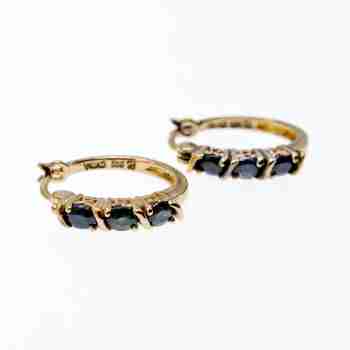 Sky Jewelry Серебряные серьги в позолоте с сапфирами  Мечта