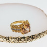 Sky Jewelry Серебряное кольцо в позолоте с гелиодором и фианитами   Желание