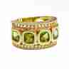 Sky Jewelry Серебряное кольцо в позолоте с хризолитом и фианитом  Мечта