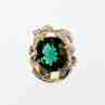Sky Jewelry Серебряный кулон в позолоте с изумрудом и фианитами