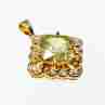 Sky Jewelry Серебряный кулон в позолоте с хризолитом и фианитами