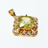 Sky Jewelry Серебряный кулон в позолоте с хризолитом и фианитами