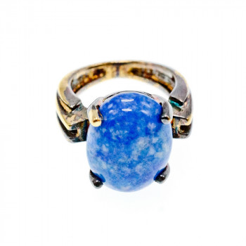 Sky Jewelry Серебряное кольцо с камнем ларимар   Винтаж