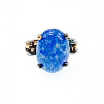 Sky Jewelry Серебряное кольцо с камнем ларимар   Винтаж