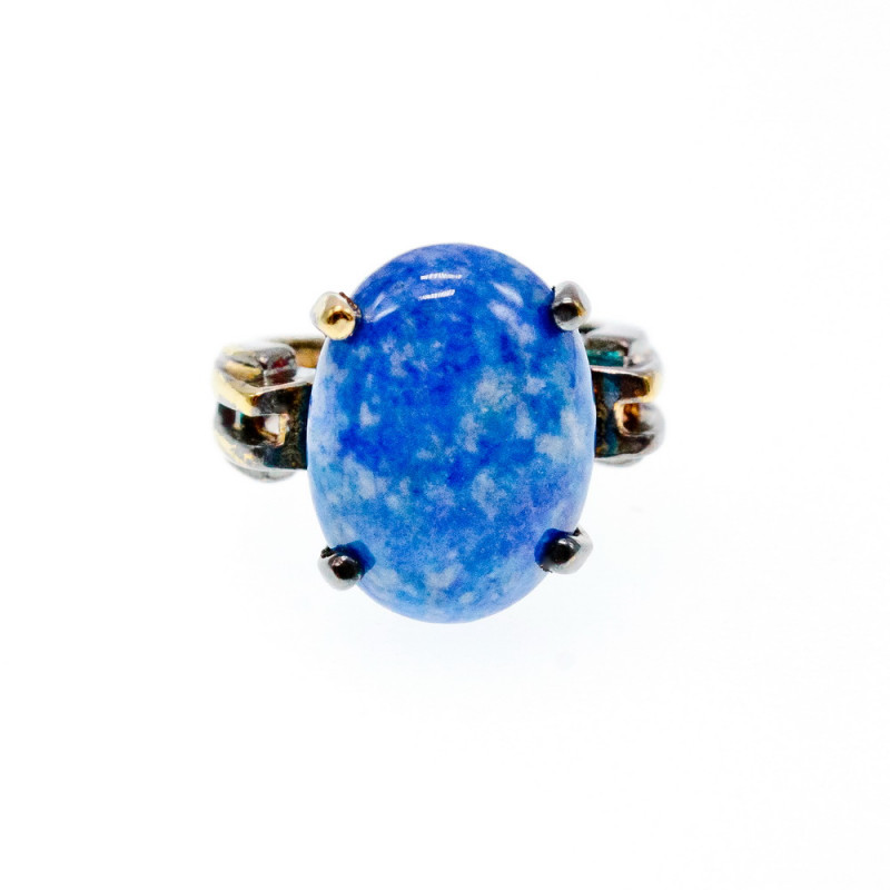 Sky Jewelry Серебряное кольцо с камнем ларимар   Винтаж