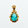 Sky Jewelry Серебряный кулон в позолоте с аквамарином   Океан