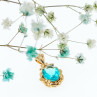 Sky Jewelry Серебряный кулон в позолоте с аквамарином   Океан