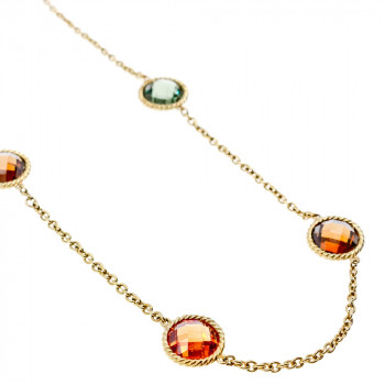 Sky Jewelry Серебряное ожерелье в позолоте с ювелирным стеклом  Стиль