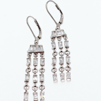 Sky Jewelry Серебряные серьги с фианитами  Вечеринка