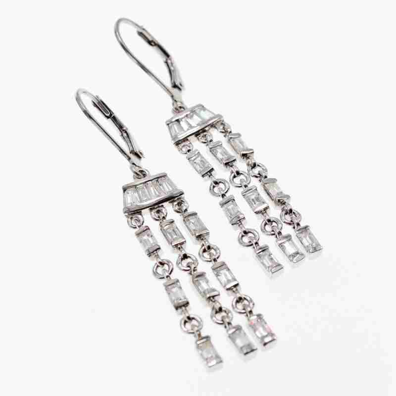 Sky Jewelry Серебряные серьги с фианитами  Вечеринка