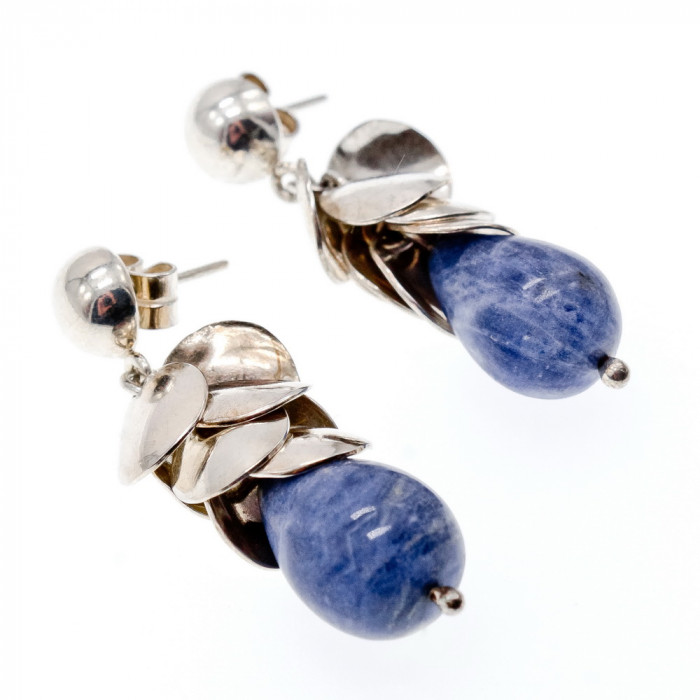 Sky Jewelry Серебряные серьги с камнем Содалит