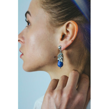 Sky Jewelry Серебряные серьги с камнем Содалит