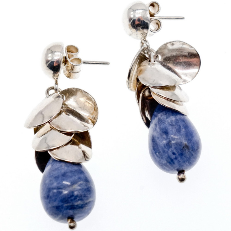 Sky Jewelry Серебряные серьги с камнем Содалит