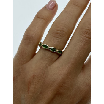 Sky Jewelry Cеребряное кольцо с изумрудами  Блаженство