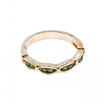 Sky Jewelry Cеребряное кольцо с изумрудами  Блаженство