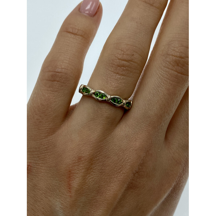 Sky Jewelry Cеребряное кольцо с изумрудами  Блаженство