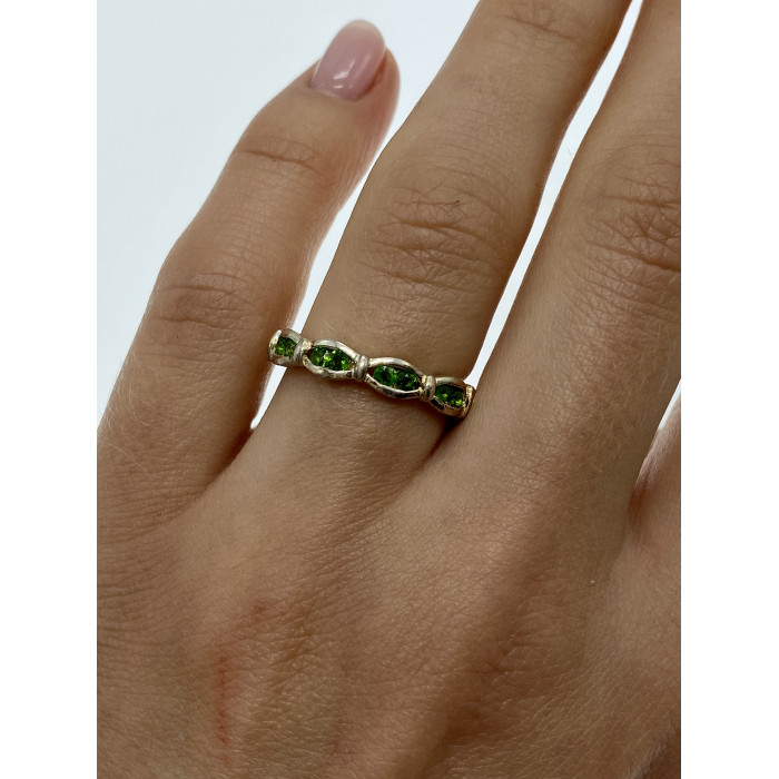 Sky Jewelry Cеребряное кольцо с изумрудами  Блаженство