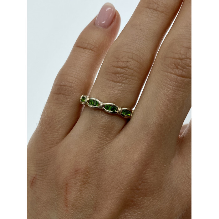 Sky Jewelry Cеребряное кольцо с изумрудами  Блаженство