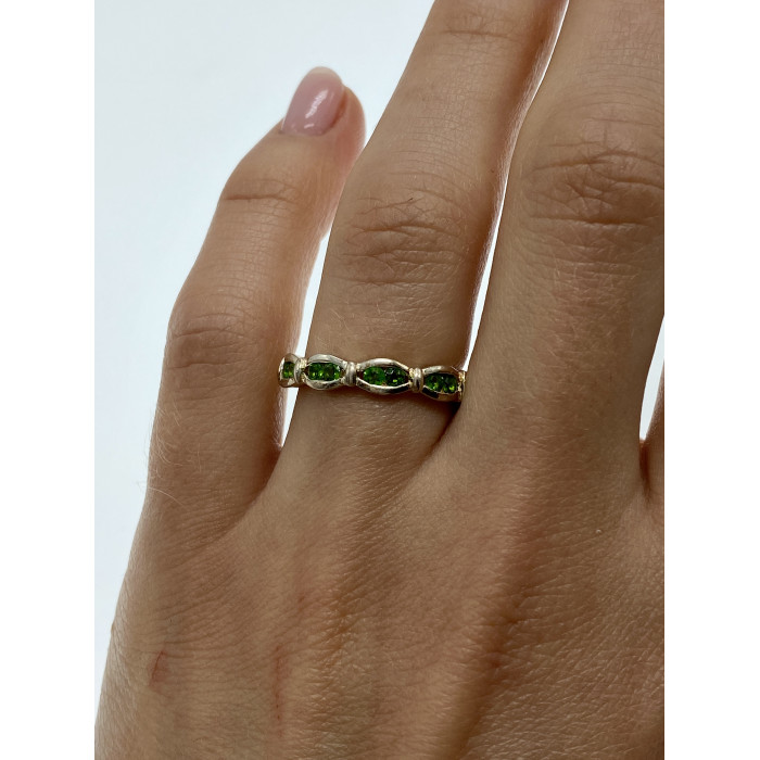 Sky Jewelry Cеребряное кольцо с изумрудами  Блаженство