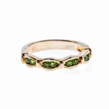 Sky Jewelry Cеребряное кольцо с изумрудами  Блаженство