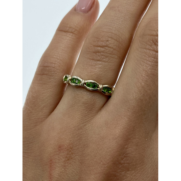 Sky Jewelry Cеребряное кольцо с изумрудами  Блаженство