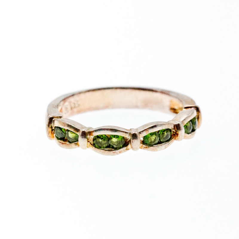 Sky Jewelry Cеребряное кольцо с изумрудами  Блаженство