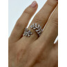 Sky Jewelry Серебряное кольцо с фианитами Листва