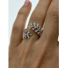 Sky Jewelry Серебряное кольцо с фианитами Листва