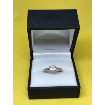 Sky Jewelry Серебряное кольцо 925 пробы в розовой позолоте с фианитом