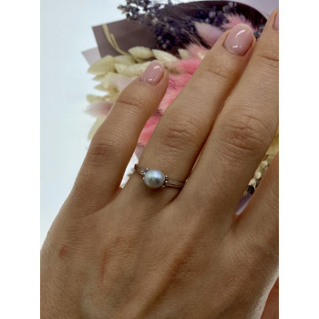Sky Jewelry Серебряное кольцо с жемчугом  Классика