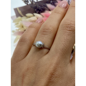 Sky Jewelry Серебряное кольцо с жемчугом  Классика