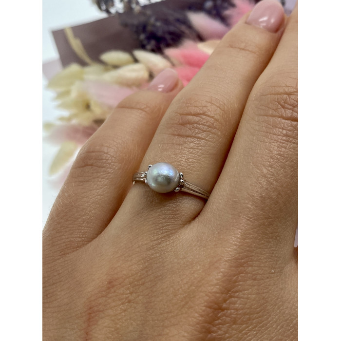 Sky Jewelry Серебряное кольцо с жемчугом  Классика