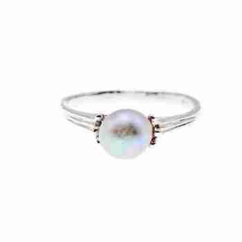Sky Jewelry Серебряное кольцо с жемчугом  Классика